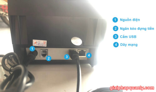 Cách cắm nguồn và USB máy in hóa đơn Xprinter k80