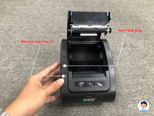 Bước 2: mở nắp máy in hóa đơn